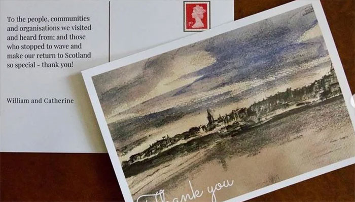 Princess kate and Williams thank you card