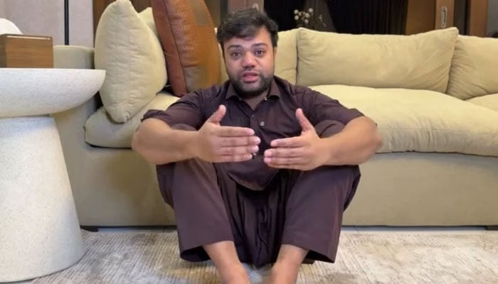 YouTuber Saadur Rehman, popularly known as Ducky Bhai gets emotional recounting his experience in NCCIA custody in this image taken from a video released on his YouTube channel, December 7, 2025. — YouTube@DuckyBhai