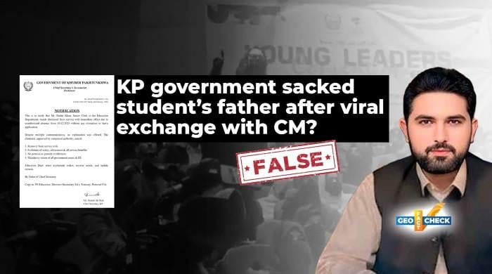 Fact-check: Claim that KP govt sacked student's father after viral exchange is false