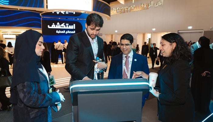 Pakistani-American surgeon-scientist Dr Adil Haider (second right) seen at World Health Expo (WHX) Dubai 2026 on February 13, 2026. — Boston Health AI