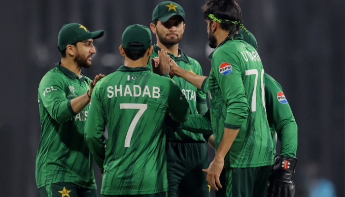 Pakistans Shaheen Afridi celebrates with teammates after dismissing Indias Axar Patel during their ICC Mens T20 World Cup 2026 at the R Premadasa International Cricket Stadium, Colombo, Sri Lanka, February 15, 2026. — Reuters