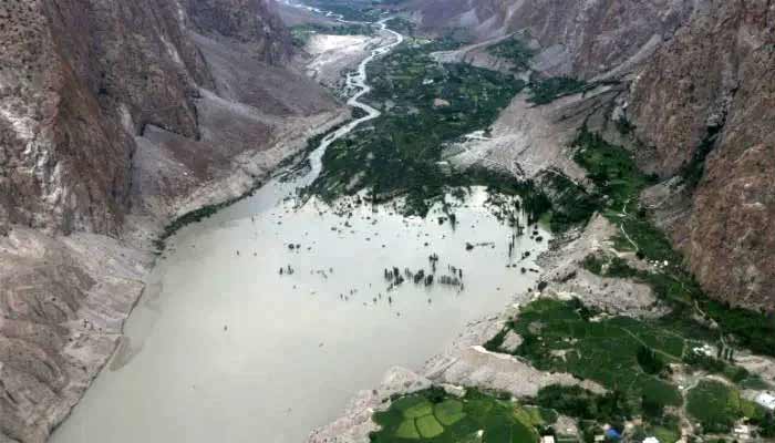 Badswat and Bilhanz villages in Immit Valley in Gilgit-Baltistan hit by a glacial lake outburst flood (GLOF) on July 17, 2018. — AKDN/File