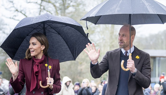 Prince William and Kates rainy visit finds Aston Villa waiting