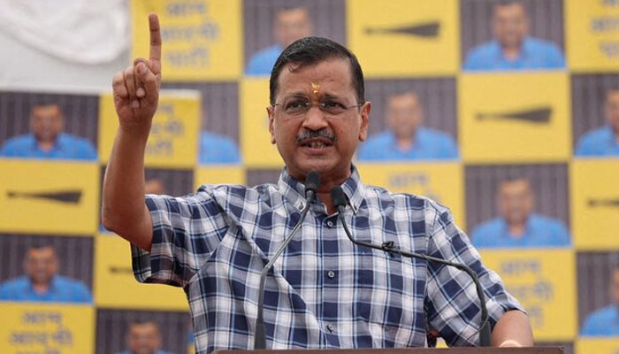 Delhi Chief Minister Arvind Kejriwal gestures as he speaks during a press conference at the Aam Aadmi Party office after Indias Supreme Court gave temporary bail to the AAP national convenor in a liquor policy case, in New Delhi, India. — Reuters/File