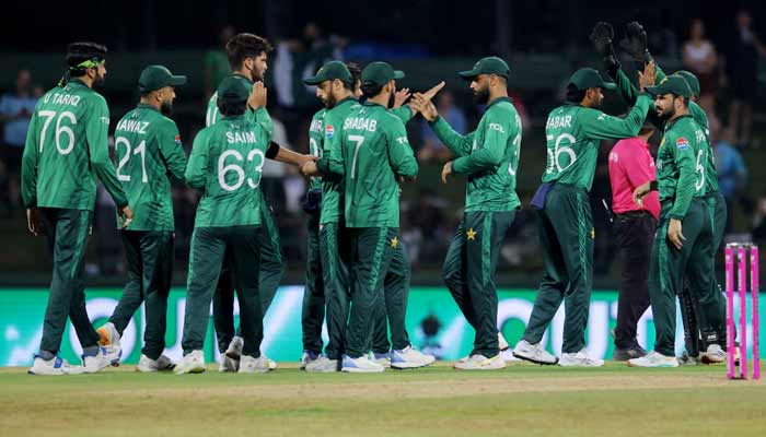 Pakistans Shaheen Shah Afridi celebrates with teammates after taking the wicket of Englands Jos Buttler in Super Eights stage match against England on February 24, 2026 during ICC Men’s T20 World Cup 2026. — Reuters/File