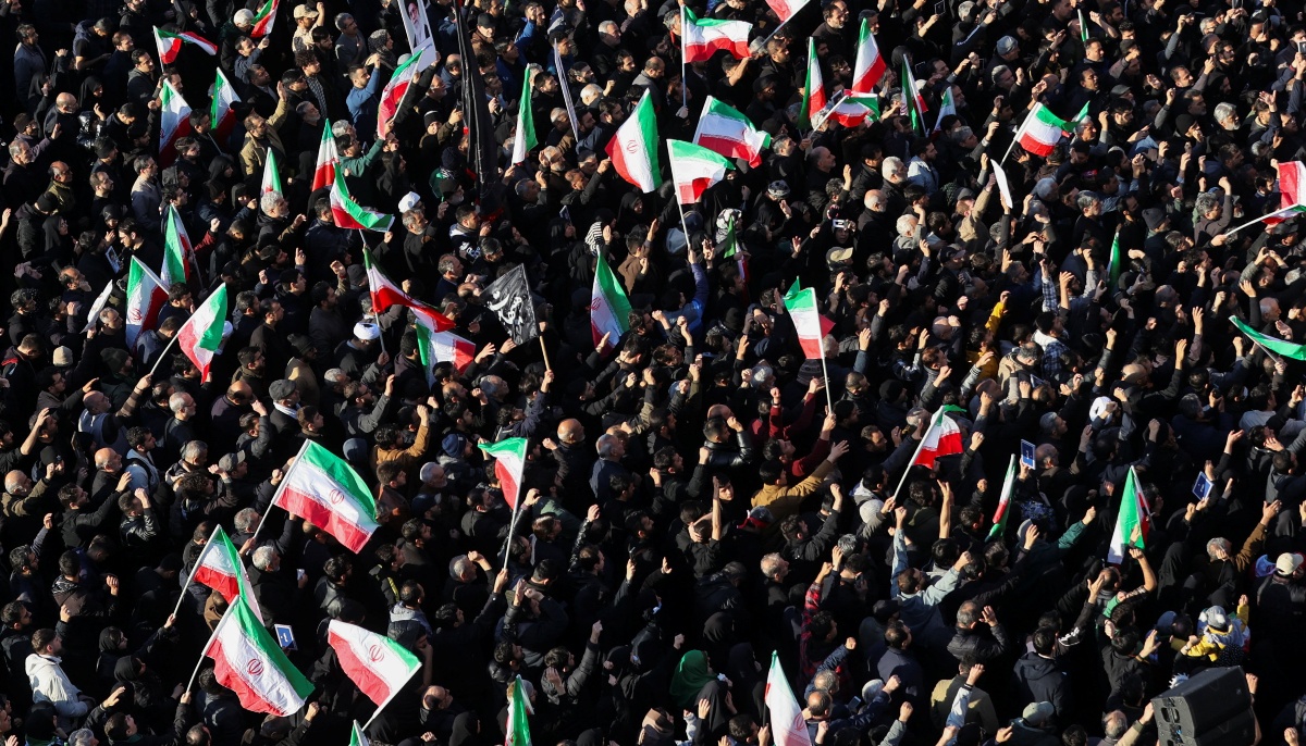People gather to mourn after Irans Supreme Leader Ayatollah Ali Khamenei was killed in Israeli and US strikes on Saturday, in Tehran, Iran, March 1, 2026. — Reuters