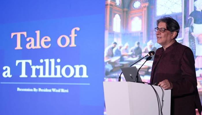 Habib University President Wasif Rizvi speaks during the event in Karachi, on March 1, 2026. — Habib University