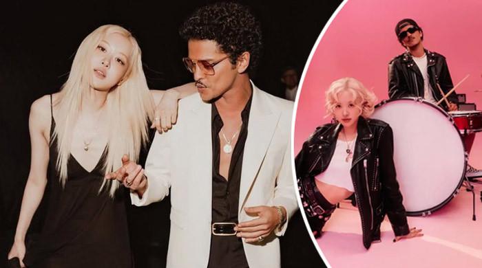 Bruno Mars reacts as Rosé wins BRIT Award for  global hit 'APT.'