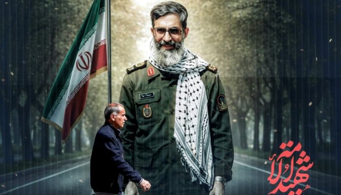 A man walks past a banner depicting an illustration of a younger Ayatollah Ali Khamenei, in Tehran. — AFP