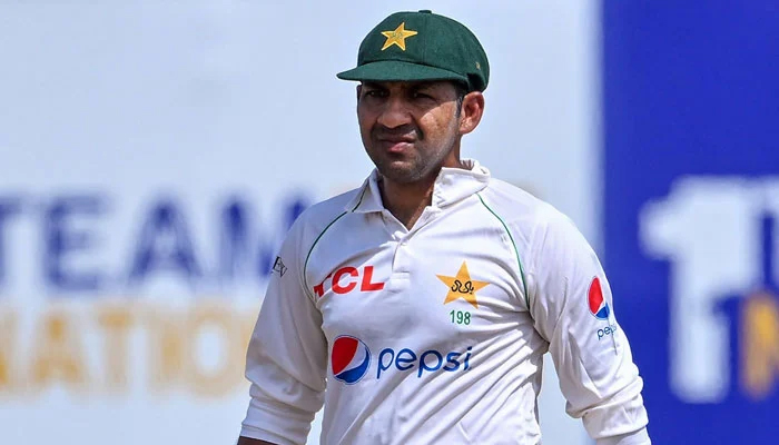 Pakistans Sarfaraz Ahmed walks back to the pavilion during a Test match between Sri Lanka and Pakistan at the Galle International Cricket Stadium in Galle on July 17, 2023. — AFP