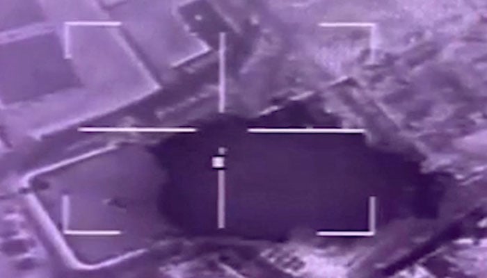 Smoke rises following an air strike by Pakistan in location given as Nangarhar, Afghanistan, March 16, 2026, in this still image obtained from a handout video. — Reuters