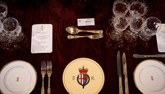 Place settings at the banquet table