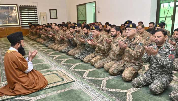 CDF Field Marshal  Asim Munir offers Eid ul Fitr prayer in Kurram, on March 21, 2026. — ISPR