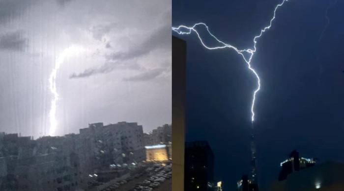 Intense thunderstorms light up UAE skies