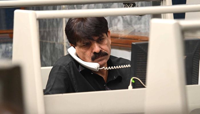 A trader monitors share prices at Pakistan Stock Exchange (PSX) in Karachi, Pakistan, 08 April 2026. — INP