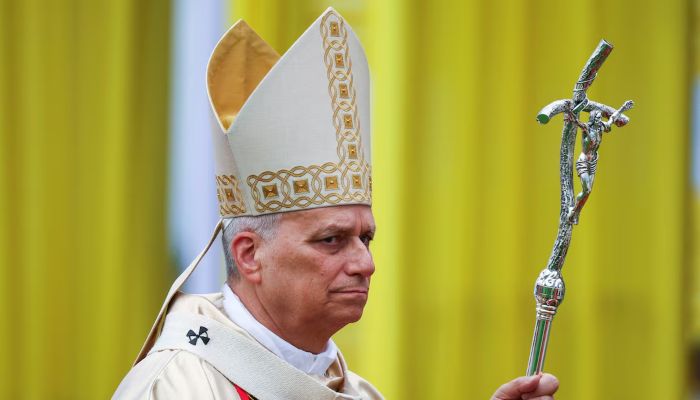 Pope Leo XIV arrives to hold a holy Mass for peace and justice at Bamenda airport in Bamenda, Cameroon, April 16, 2026. — Reuters