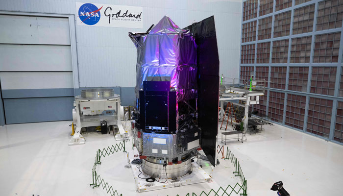 The Nancy Grace Roman Space Telescope is unveiled to the public at Nasas Goddard Space Flight Centre in Greenbelt, Maryland on April 21, 2026. — AFP