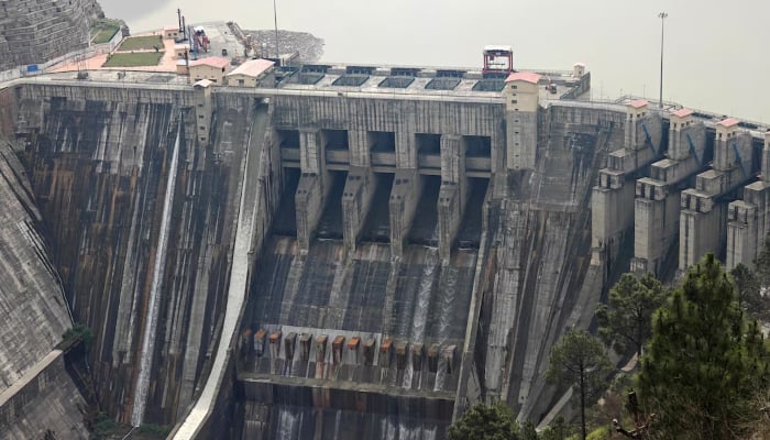 A view of Baglihar Dam, also known as Baglihar Hydroelectric Power Project, on the Chenab river which flows from IIOJK into Pakistan, at Chanderkote in Jammu region, May 6, 2025. — Reuters