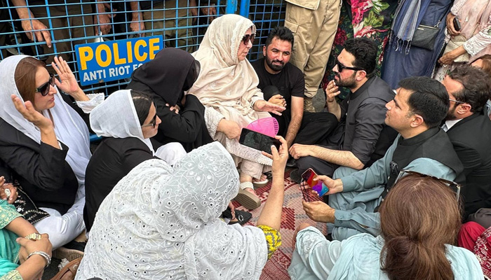 KP CM Sohail Afridi joins sit-in staged by PTI founder Imran Khans sisters on Adiala Road in Rawalpindi on May 12, 2026. — Facebook/@ImMuhammadSohailAfridi