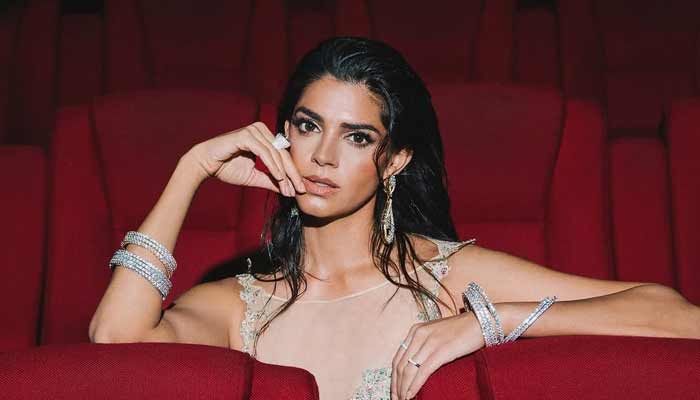 Actor Sanam Saeed poses for the image at a cinematic view. — Instagram/@zunaisheikh