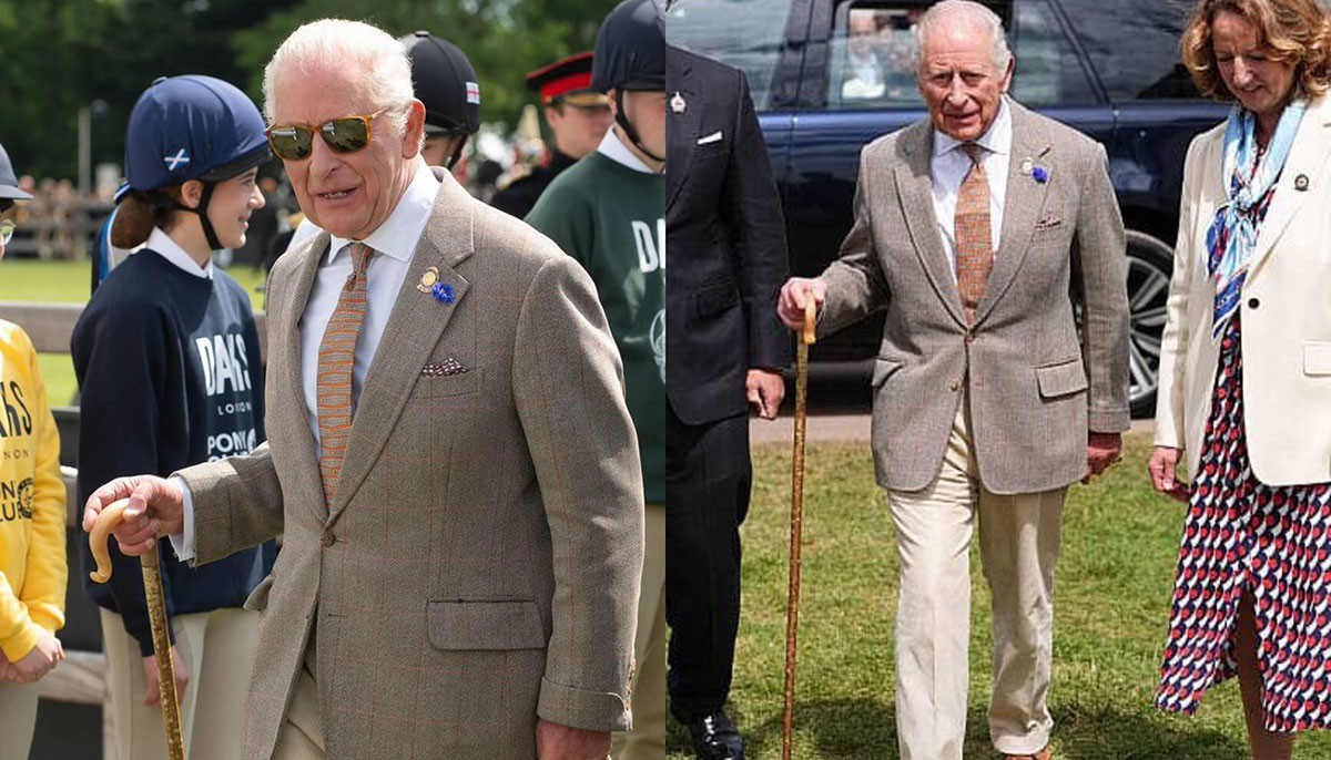 King Charles' Windsor Horse Show return captured in striking mirrored sunglasses