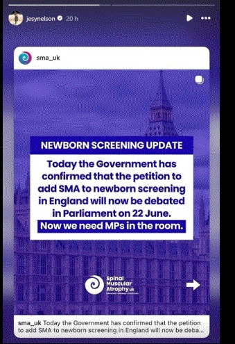 Jesy Nelsons fight for SMS screening moves closer to approval in Parliament