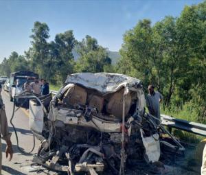At least 18 killed as passenger coach hits parked bus on Swat Motorway