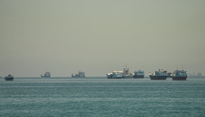 Vessels anchored at the Strait of Hormuz, as seen from Musandam, Oman, May 25, 2026. — Reuters