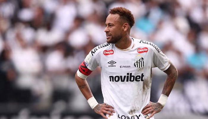 Santos Neymar reacts during Brasileiro Championship in Neo Quimica Arena, Sao Paulo, Brazil, May 17, 2026. — Reuters
