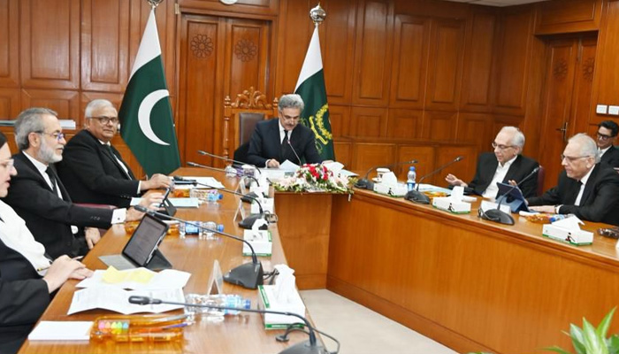 Chief Justice of Pakistan Yahya Afridi chairs session of Superme Judicial Council. — Supreme Court/file