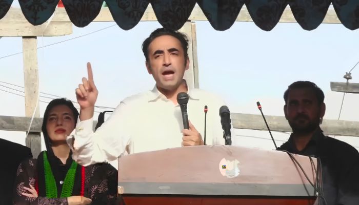 Pakistan Peoples Party (PPP) Chairman Bilawal Bhutto-Zardari addresses an election rally in Skardu, Gilgit-Baltistan, June 2, 2026. — Screengrab via YouTube/Geo News