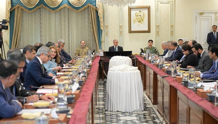 PM Shehbaz Sharif chairs meeting with industrialists and business leaders June 3, 2026. — PID