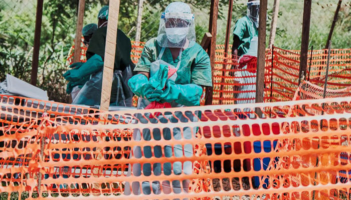 Medical team from the Alliance for International Medical Action, an international NGO, set up a treatment centre for the Ebola response, as agencies intensify efforts to contain a new Ebola outbreak caused by the Bundibugyo virus strain, in Rwampara outside Bunia, Ituri province, Democratic Republic of Congo, May 29, 2026. — Reuters