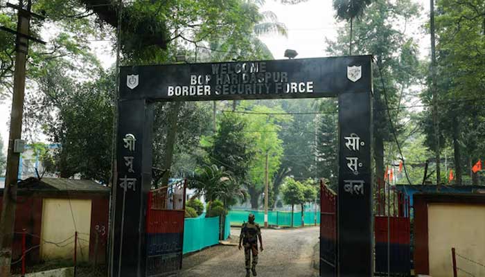 A Border Security Force (BSF) official walks into a Border Outpost (BOP), a self-contained defence outpost situated near the India-Bangladesh international border in Petrapole, India, October 16, 2024. — Reuters