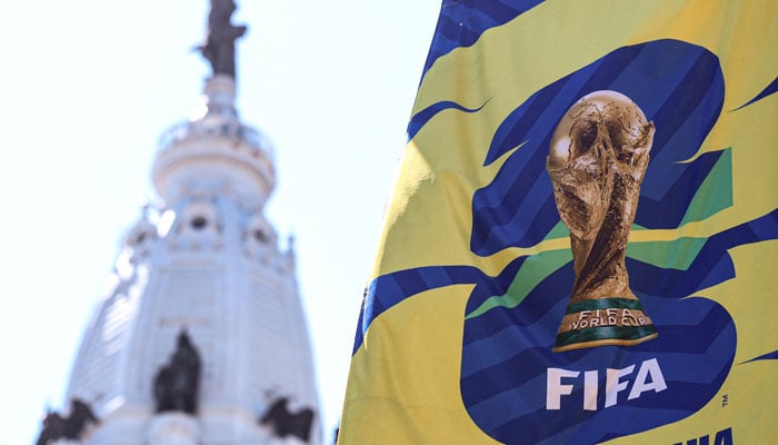 World Cup flag can be seen in front of Philadelphia City Hall ahead of the 2026 Fifa World Cup. — Reuters
