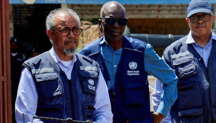 Director-General of the WHO Tedros Adhanom Ghebreyesus tours the Evangelical Medical Centre (CEM), in Bunia, Ituri province, Democratic Republic of Congo, May 31, 2026. — Reuters