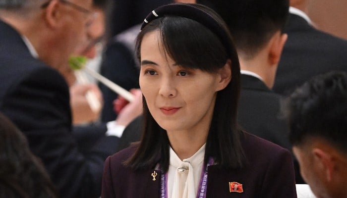 Kim Yo Jong, sister of North Koreas leader Kim Jong Un, attends a reception in the Great Hall of People, in Beijing, China, on September 3, 2025. — AFP