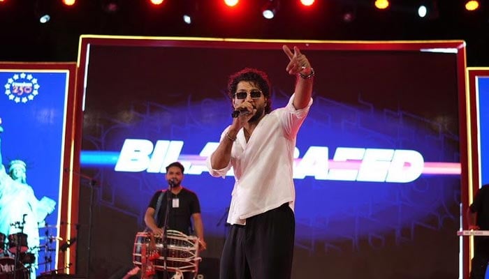 Pakistani singer Bilal Saeed performs at Freedom 250 celebration at US Embassy, Islamabad, June 6, 2026. — US Embassy