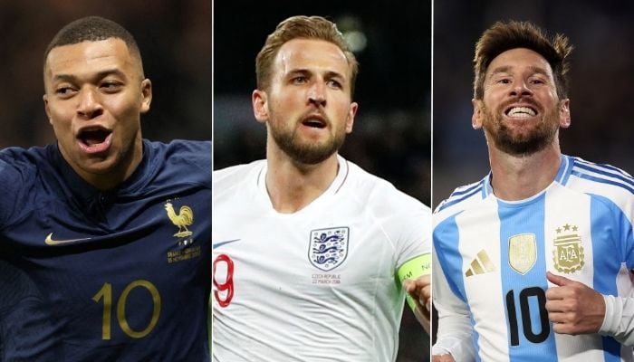 (From left) Frances Kylian Mbappe, Englands Harry Kane and Argentines Messi. — Reuters