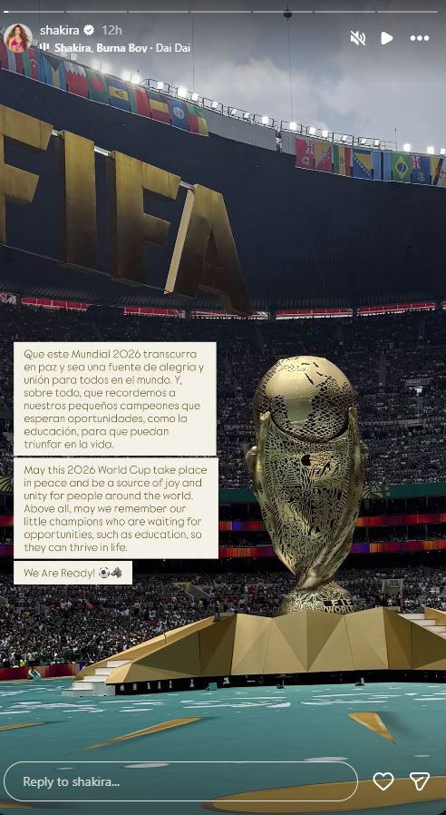Shakira sends message of hope for little champions amid FIFA 2026 buzz