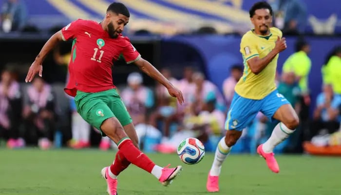 Brazil and Morocco players in action at New York/New Jersey Stadium, East Rutherford, New Jersey, US, on June 13, 2026. — Reuters