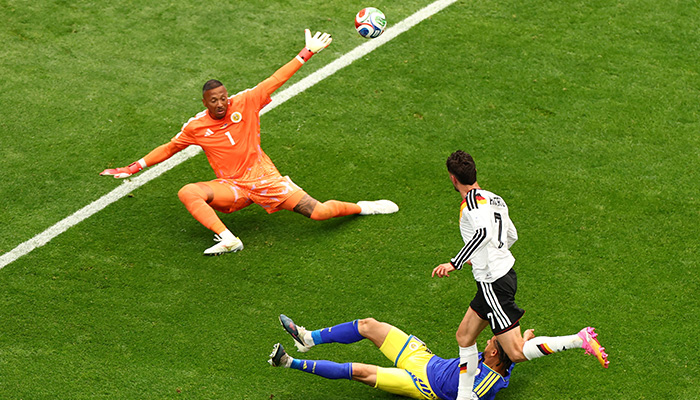 Germanys Kai Havertz scores seventh goal past Curacaos Eloy Room, Houston Stadium, Houston, Texas, US, June 14, 2026. — Reuters