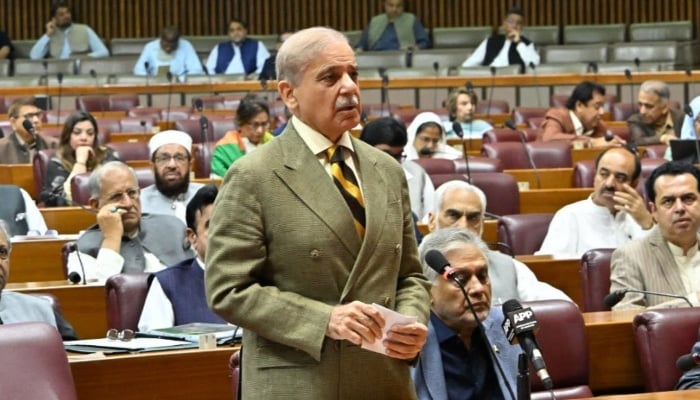 Prime Minister Shehbaz Sharif addressing the National Assembly in Islamabad on June 19, 2026. — Facebook/NationalAssemblyOfPakistan