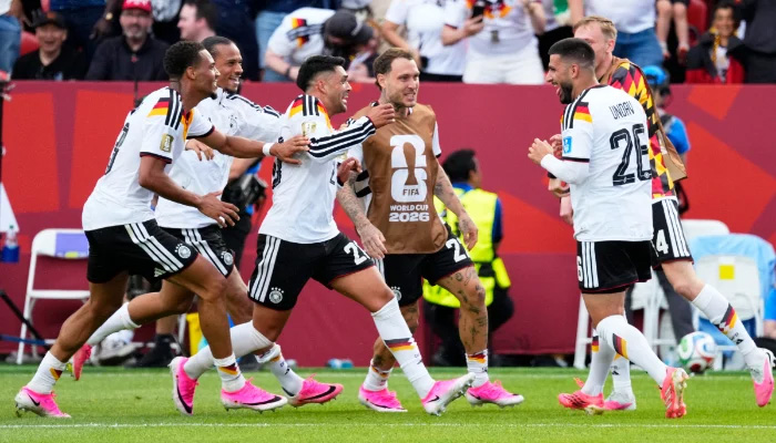 Germanys Deniz Undav celebrates scoring their second goal with teammates against the Ivory Coast in the FIFA World Cup Group E match at Toronto Stadium on June 20, 2026. — Reuters
