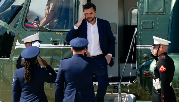 US Vice President J.D. Vance disembarks Marine Two as he arrives at Joint Base Andrews, Maryland, US, June 20, 2026. — Reuters