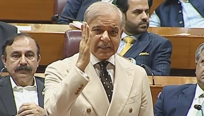 PM Shehbaz Sharif speaks during the National Assembly session on June 23, 2026. — Facebook/NAofPakistan