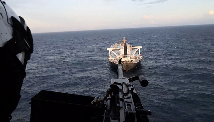 A still image from a video obtained by Reuters on June 5, 2026, shows US forces conducting an interdiction of the sanctioned stateless oil tanker Davina in the Indo-Pacific region, according to the US Indo-Pacific Command. — Reuters
