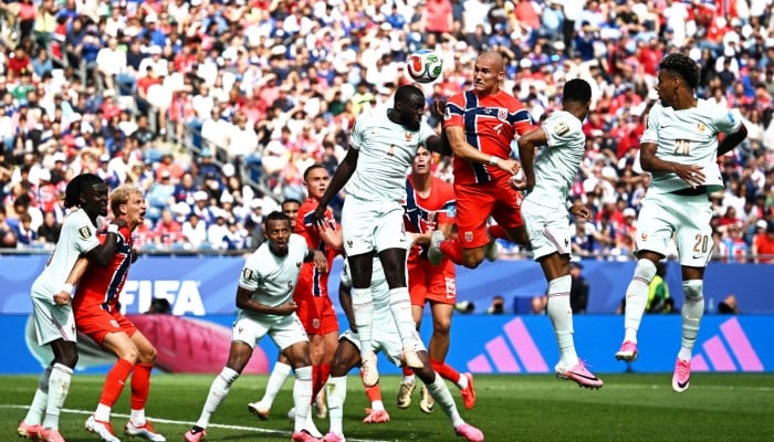 Norways Leo Ostigard in action with Frances Dayot Upamecano and Desire Doue in Fifa World Cup 2026 Group I match at Boston Stadium, Foxborough, Massachusetts, US, June 26, 2026. — Reuters