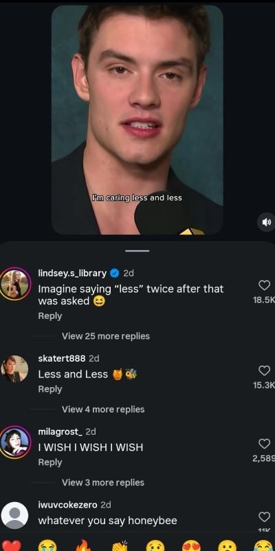 Louis Partridge says hes caring less and less after Olivia Rodrigo split