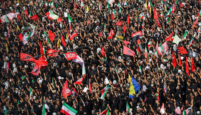 People attend a public farewell ceremony to pay their respects to late Supreme Leader Ayatollah Ali Khamenei, who was martyred on February 28 in Israeli and US airstrikes, at the Imam Khomeini Grand Mosalla, in Tehran, Iran July 4, 2026. — Reuters